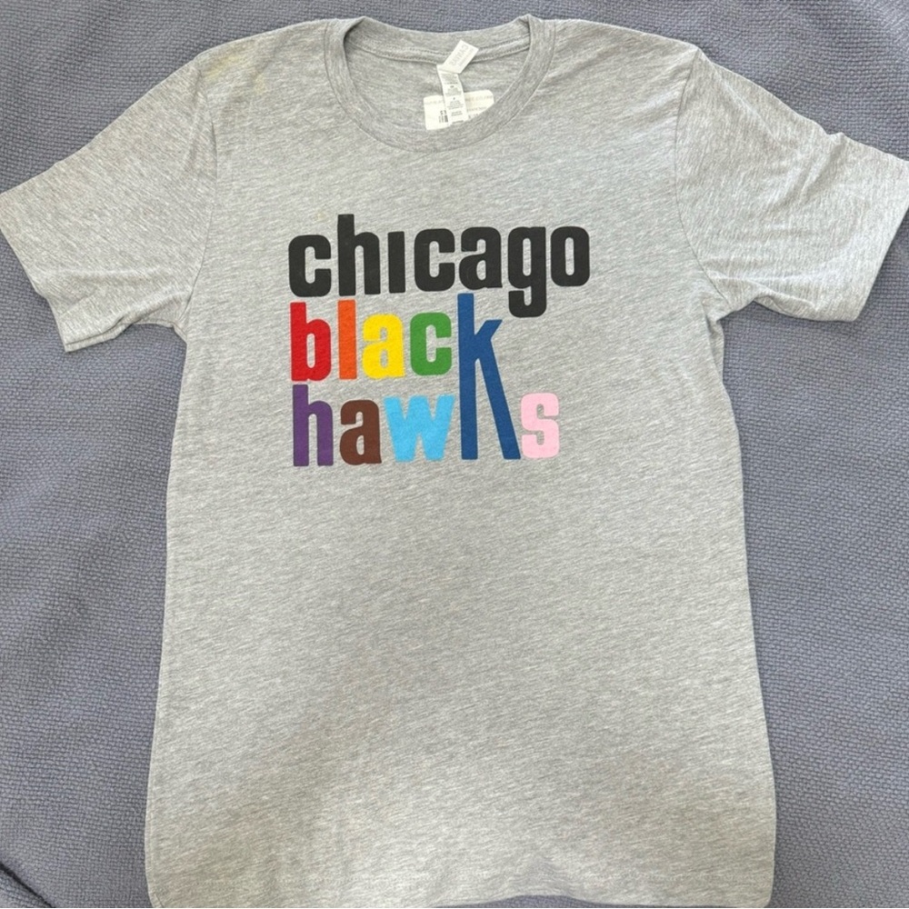 Bella Canvas Grey Chicago Black Hawks Men's Shirt